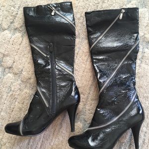 Diba black zipper kinky boots